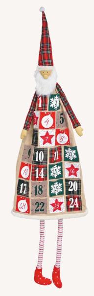 Nikolaus Adventskalender 140 cm Beige Rot Grün
